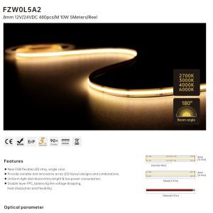 1M 11W 24V 3000K IP20 COB LED STRIP
