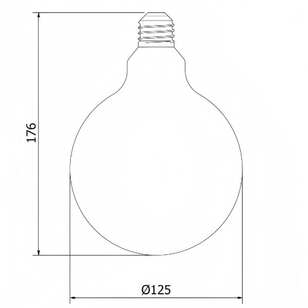LED G125 8W E27 WARM WHITE CLEAR